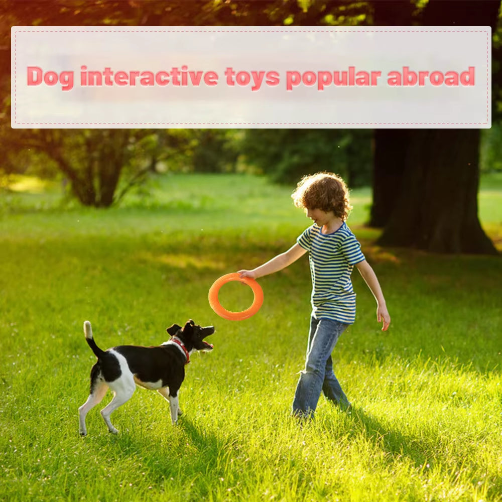 Interactive Orange Dog Flying Disk - Durable EVA Training Ring for Fun and Engaging Play