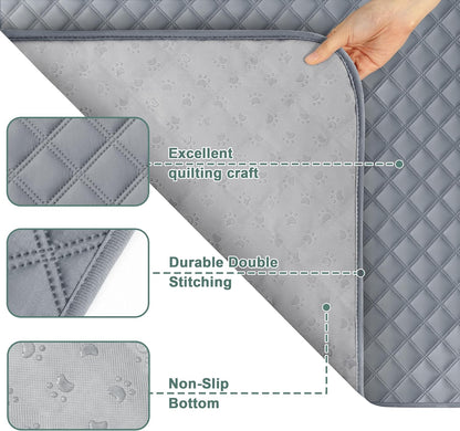 Large/Extra Large Reusable Washable Dog Pee Pads - 36'' x 41'' - 2 Pack, Absorbent, Non-Slip, Waterproof, Leak-Proof Training Pads for Puppies and Dogs