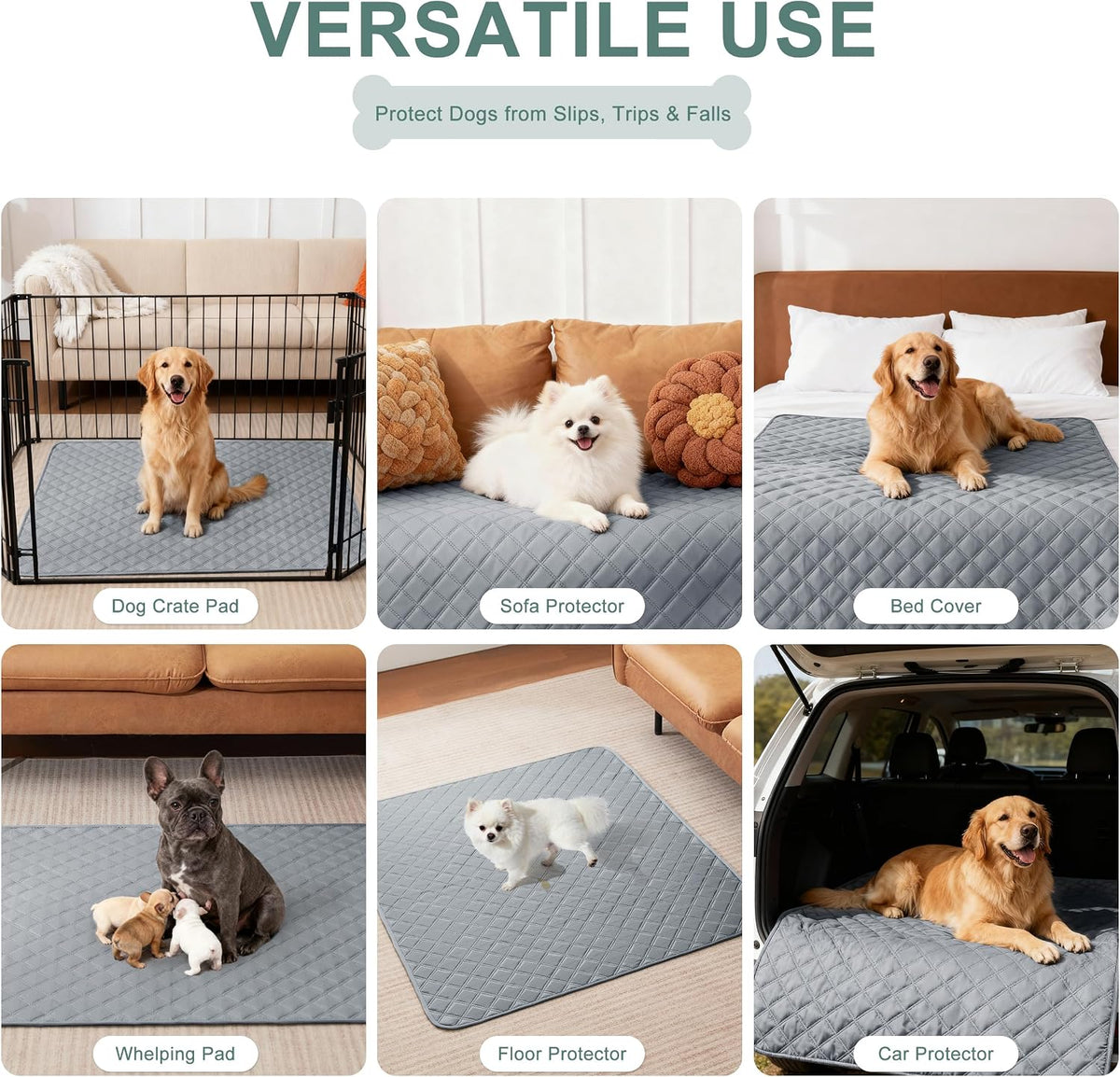 Large/Extra Large Reusable Washable Dog Pee Pads - 36'' x 41'' - 2 Pack, Absorbent, Non-Slip, Waterproof, Leak-Proof Training Pads for Puppies and Dogs