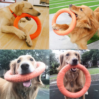 Interactive Orange Dog Flying Disk - Durable EVA Training Ring for Fun and Engaging Play