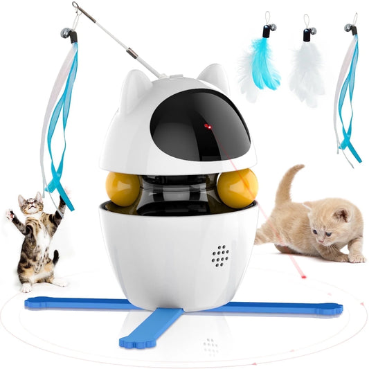 Ultimate 3-in-1 Interactive Cat Toy: Laser & Feather Fun for Indoor Playtime!