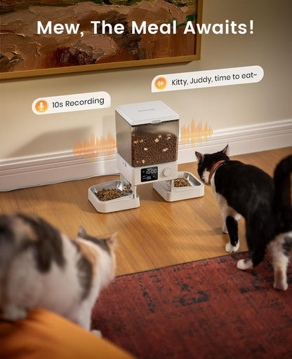 Smart Automatic Cat Feeder for 2 Cats - Timed Food Dispenser for Happy Pets!