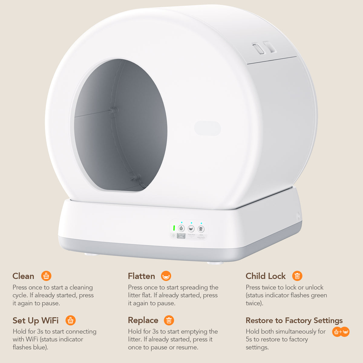 Revolutionary Self-Cleaning Cat Litter Box with APP Control, Safety Sensors, Odor Isolation & Health Monitoring