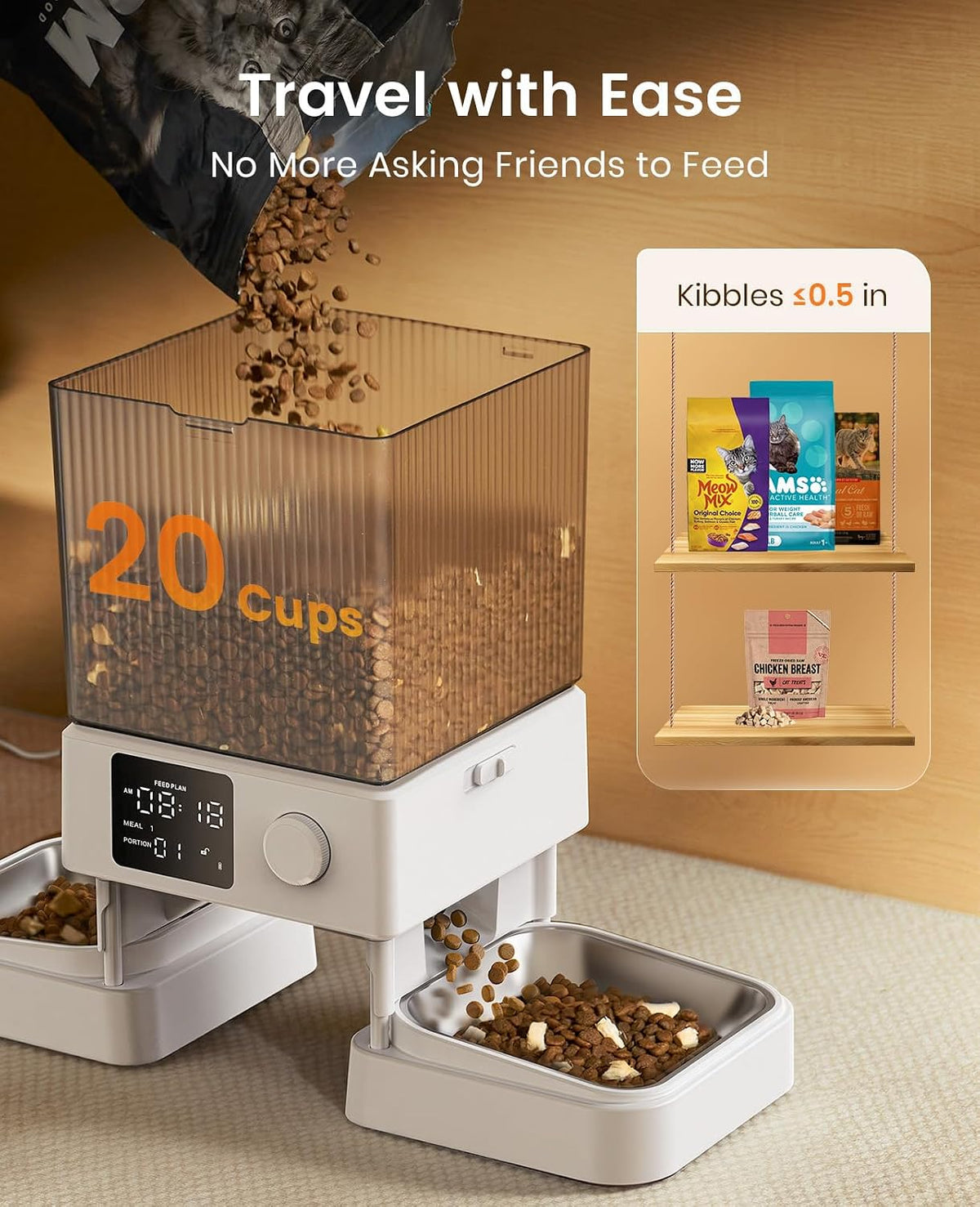 Smart Automatic Cat Feeder for 2 Cats - Timed Food Dispenser for Happy Pets!
