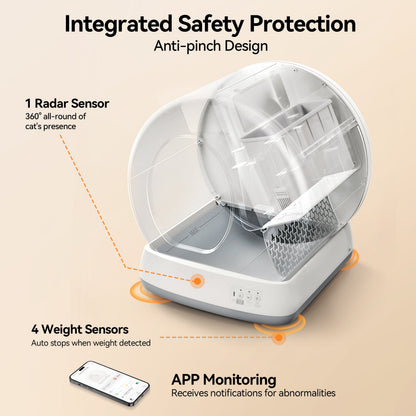 Revolutionary Self-Cleaning Cat Litter Box with APP Control, Safety Sensors, Odor Isolation & Health Monitoring