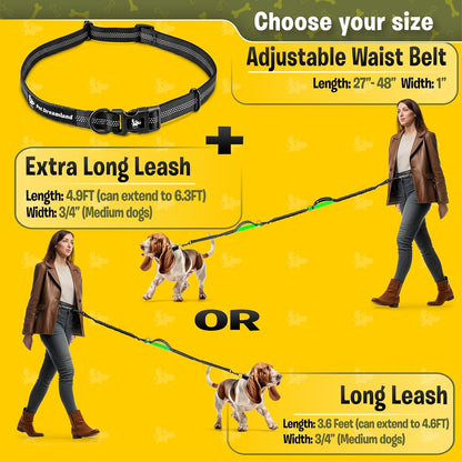 Ultimate Hands-Free Dog Leash: Premium Comfort & Freedom for Active Medium Dogs - Perfect for Running, Walking, and Hiking!